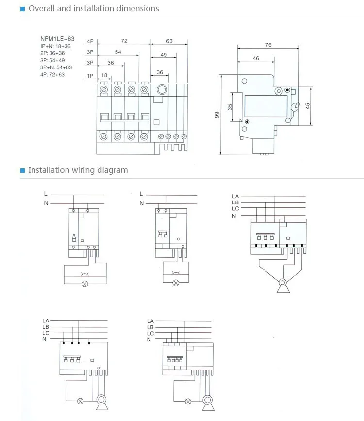 SPM1-3LE-63C32 переменного тока 3-полюсный 63A 230/400 V водонагреватель генератор переменного тока выключатель protetor для умного дома