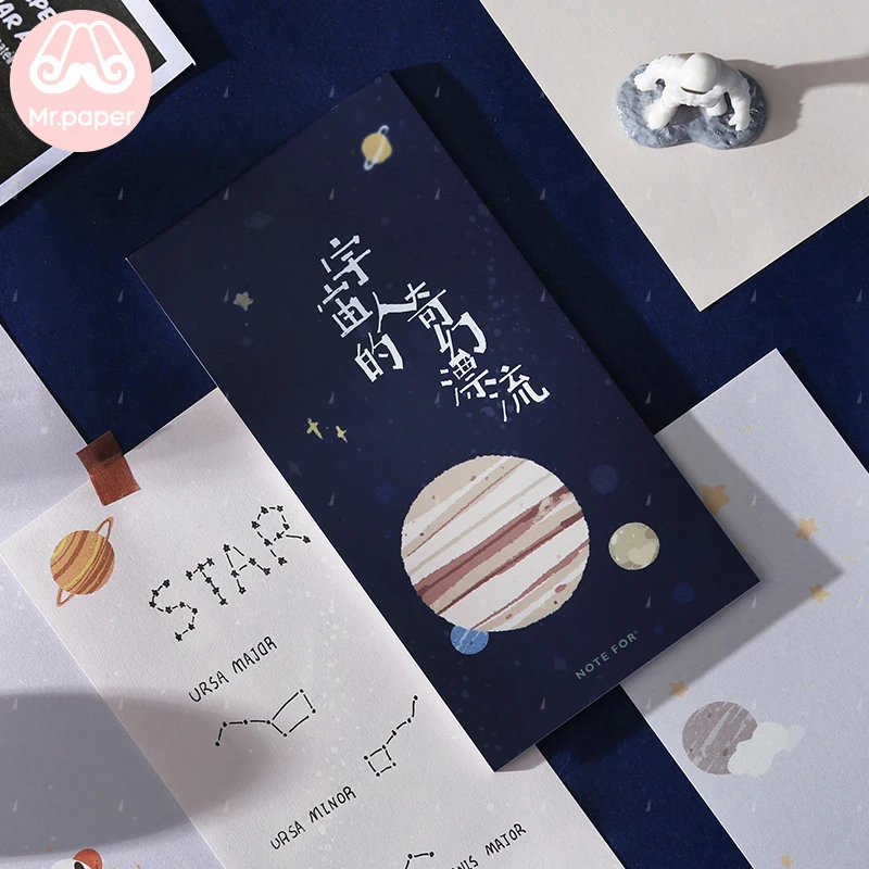 

Mr Paper 24pcs/lot Lonely Universe Planet Astronaut Creative Loose Leaf Deco Memo Pads Notepad Writing Points Planner Memo Pads