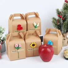 10 шт., креативный чемодан, дизайнерские подарочные пакеты, крафт-бумага, упаковочная коробка, Подарочная коробка для конфет на свадьбу, вечеринку, Рождество, яблоко