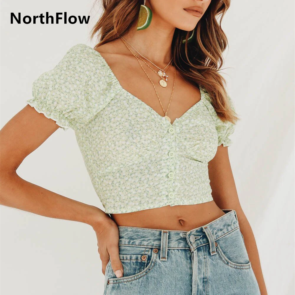 

Northflow 2019 blusas blouse mujer de moda kimono Printed foam sleeve square collar jacket blouses plus size womens tops