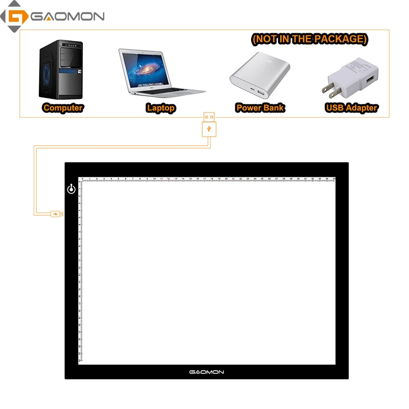 GAOMON GB4 светодиодный светильник Pad B4 размер светильник коробка Трассировка доска для рисования с 10 листами формата А4 калька