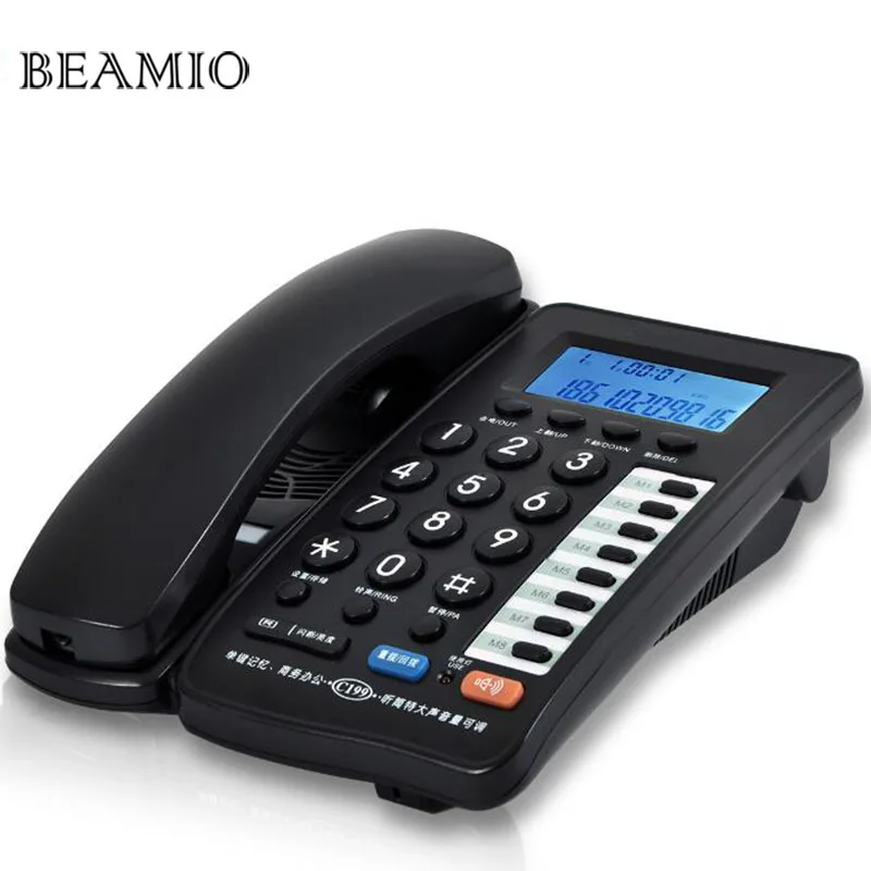 Handfree معاودة الثابت الهاتف مع دعوة id للمنزل فندق مكتب السلكية الهاتف بدون بطارية أبيض أسود Handfree معاودة الثابت الهاتف مع دعوة id للمنزل فندق مكتب السلكية الهاتف بدون بطارية أبيض أسود