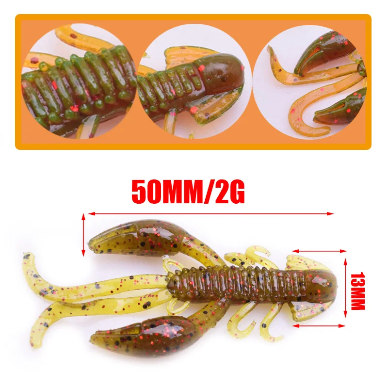 5Pcs Shrimp Scented Soft Baits for Fishing #5