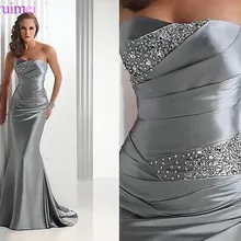 Платье подружки невесты русалки длинное серебристо-серое Vestido Madrinha Vestido Longo корсетное платье невесты высокое качество