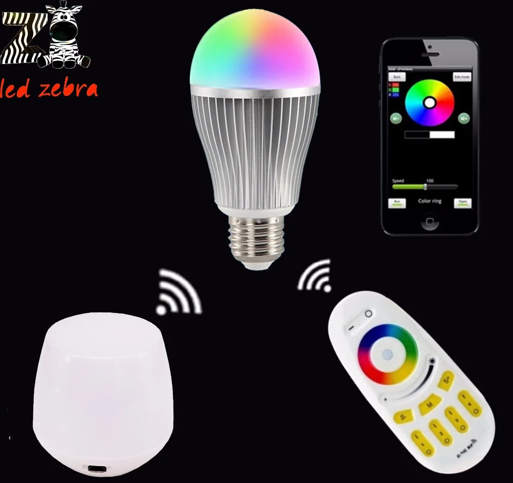 

mi.light 2.4G E27 9w led bulb rgbw rgbww led lamp AC85-265v,wireless rf remote and wifi led controller for rgbw rgbww led bulb