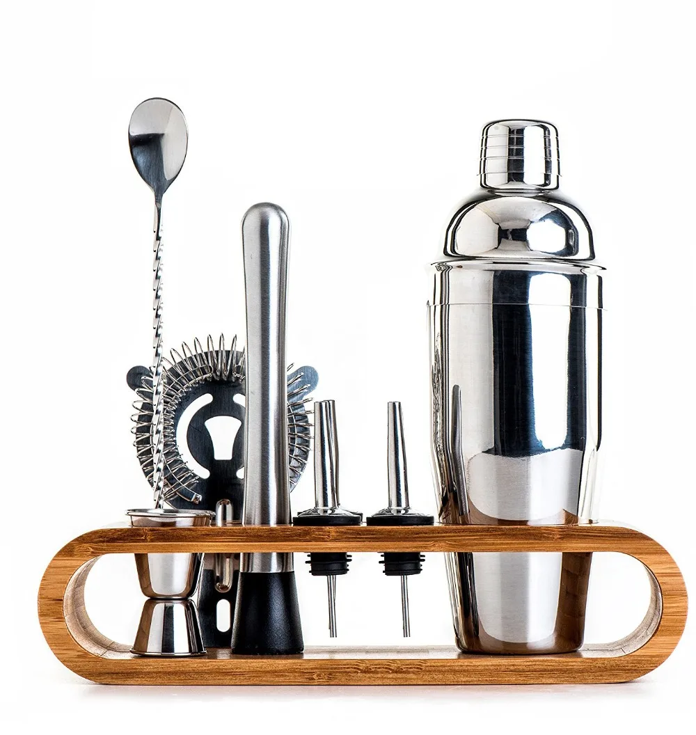 Mixology Bartender Kit 10-Piece Bar Tool Set with Stylish Bamboo Stand Mixology Bartender Kit 10-Piece Bar Tool Set with Stylish Bamboo Stand