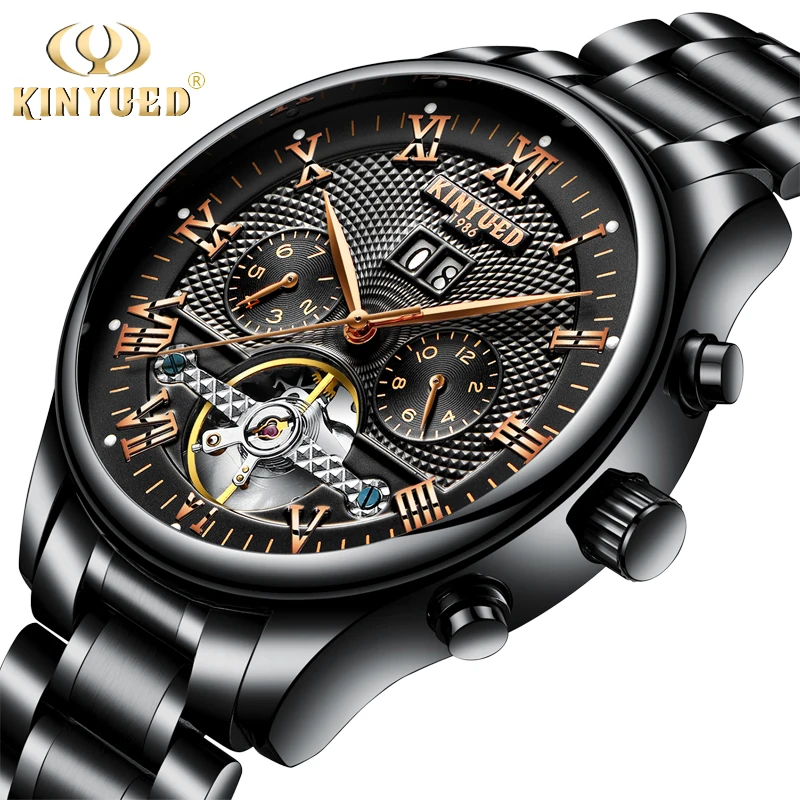 

Men's Self-Wind Tourbillon Mechanical Watches Water Resistant Automatic Skeleton Watch Men Relojes Hombre 2019 Dropship
