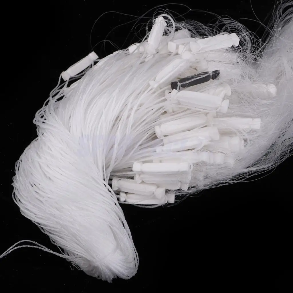 50m 3 Layer Fishing Fish Mesh Trap Nylon Clear Monofilament Fishing Gill Net 2-5cm Mesh Hole Sinking Casting Net