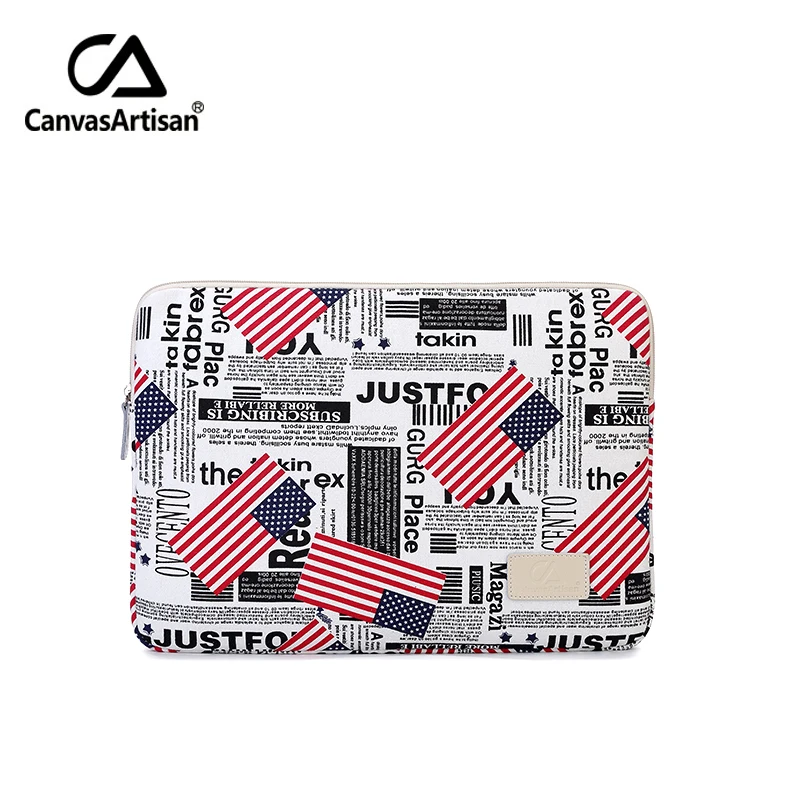 11 inch ipad protective small notebook briefcase stylish printing canvas bag mac tablet sleeves fit for