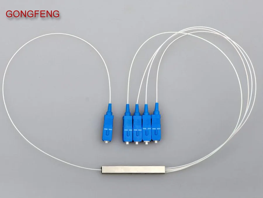 

10pcs NEW PLC Splitter 1 points 4 Fiber splitter SC Mini Steel Tube Differential 0.9mm Bare fiber Special wholesale to Russia