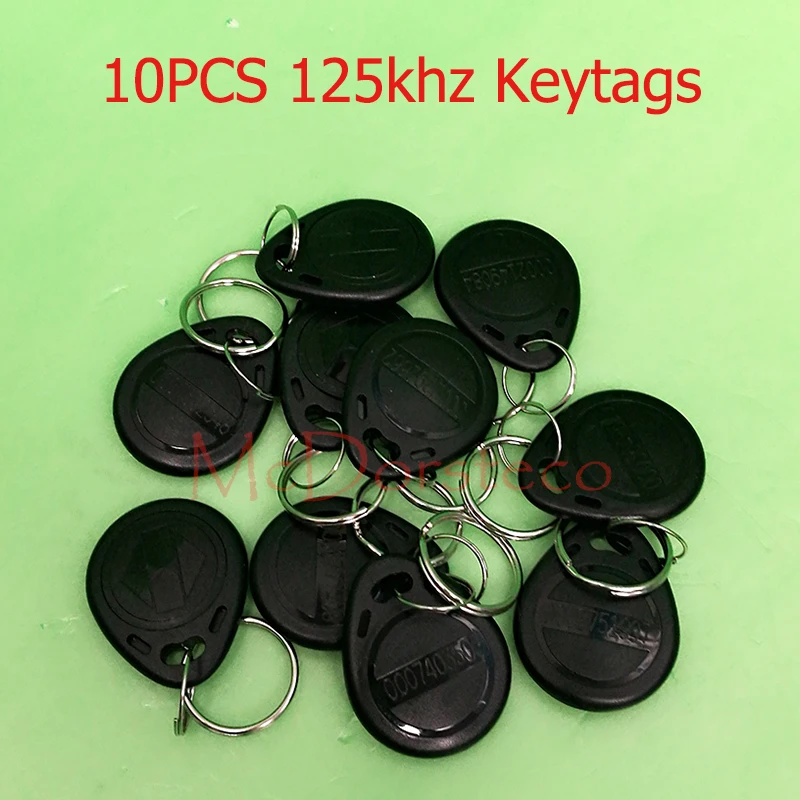 

10 Pcs/lot TK4100 EM ID keyfobs RFID Tag Key Ring Card 125KHZ Proximity Token Access Black Card Access Rfid Door Lock Key