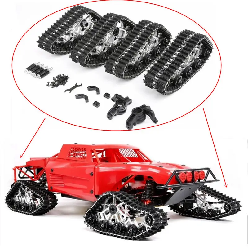 Special Offers Metal Front Rear Crawler Snow Ground Tires Track Special Wheels Kit for 1/5 Rovan LT Losi RCING 5ive-TRC Car TRUCK Parts