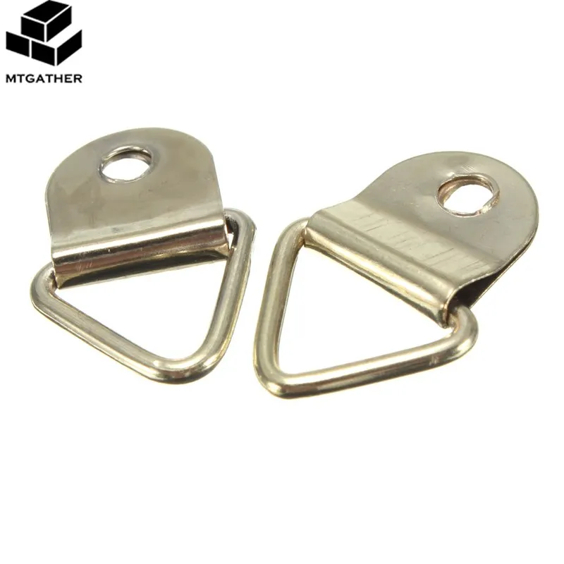 MTGATHER Golden 100pcs D Rings Frames Hanger Hooks Picture Frame