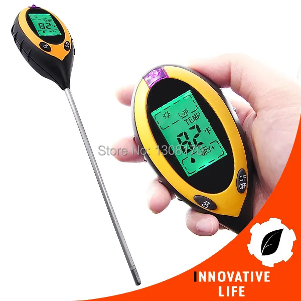 Digital 4in1 Plant Soil PH Moisture Light Soil Meter Sunlight