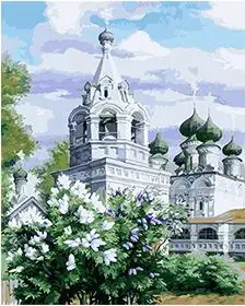 MaHuaf-X1599  Lilacs at the Temple painting by numbers cuadros decoracion wall art picture for living room 