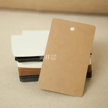 

Free shipping 9 * 5.4 cm Stock blank kraft gift tags cardboard pricing tags DIY notes tags brown paper labels 100pcs lot