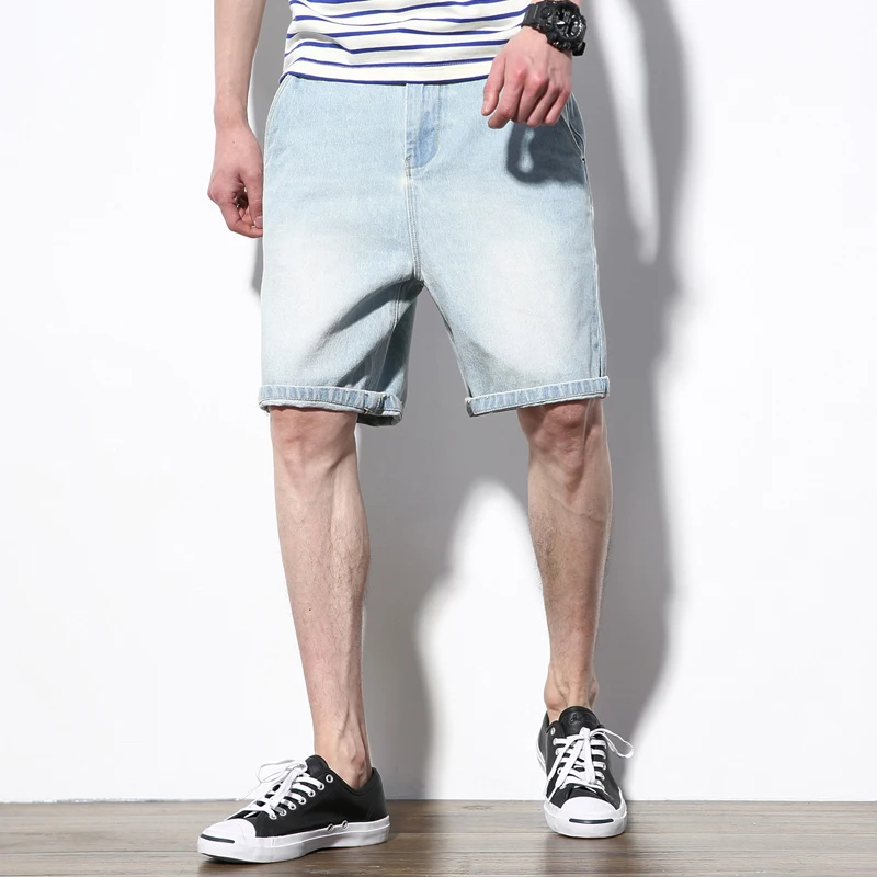 Buy Casual Solid Mens Shorts Cotton Blue Men's Denim