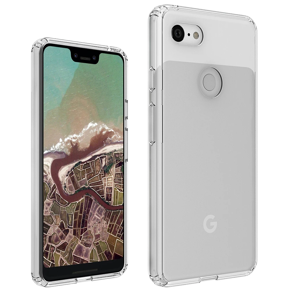 For Google Pixel 3 crystal clear Case Hard Acrylic PC back case soft