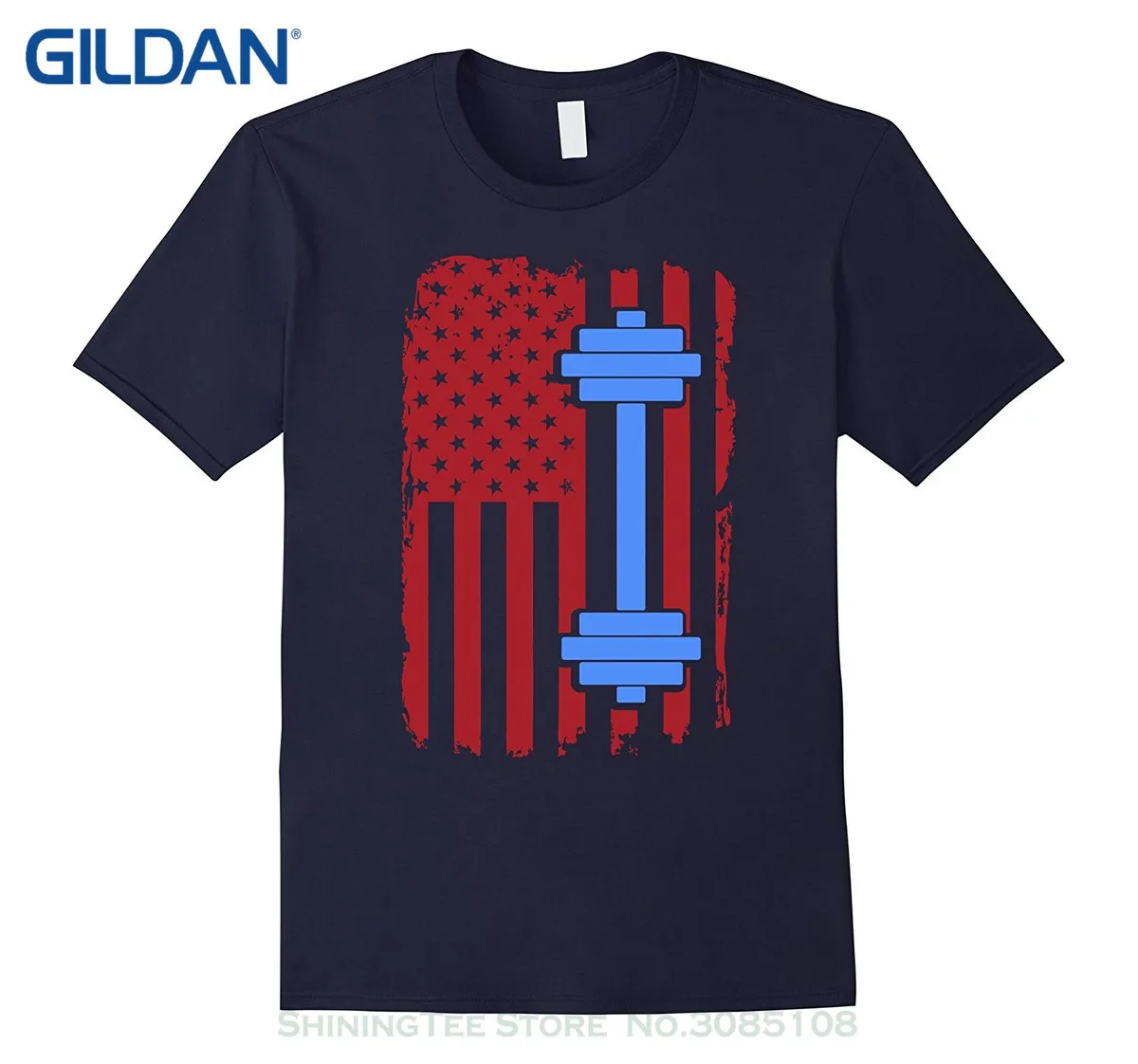 

Printed Round Men Tshirt Cheap Price Gymnasium Fitness Weightlifting - American Flag Lifting T-shirt