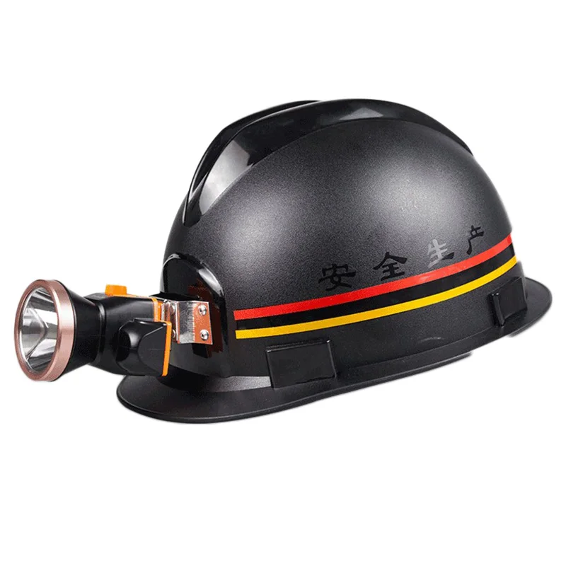 Helmet and lamp Шахтерский шлем с зарядными фарами ABS материал анти-Пронзительный защитный шлем Строительная Рабочая жесткая шляпа - Цвет: Helmet and lamp