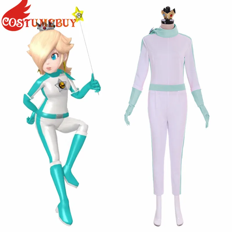 Costumebuy Mario Kart 8 Rosalina BikeSuit Косплей Костюм женский комбинезон леди Хэллоуин наряды изготовленные на заказ костюмы