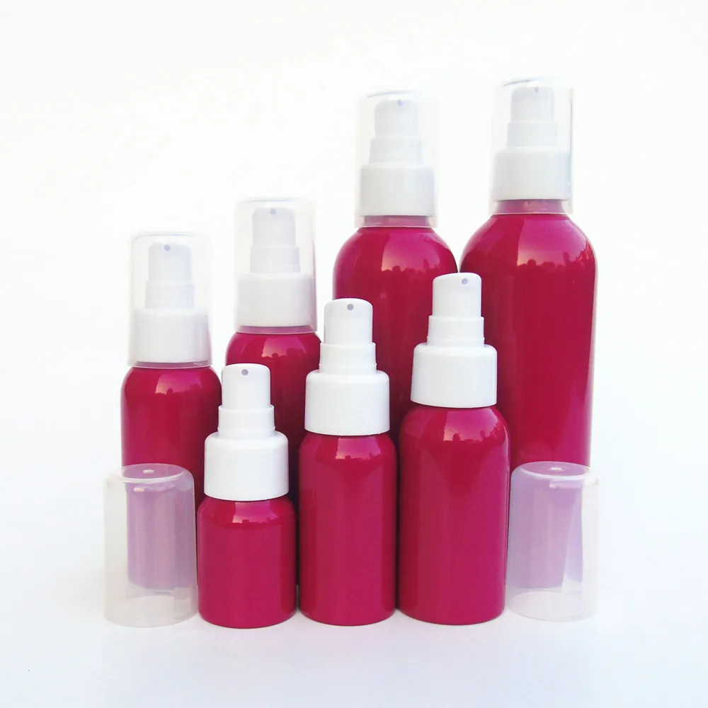 1 2pcs 30 500ml rose red Aluminum empty lotion bottle Beak emulsion