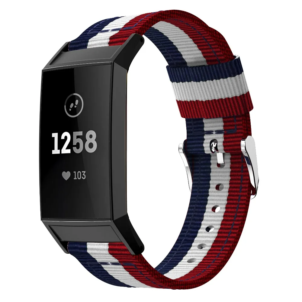 Замена для Fitbit Charge 3 полосы нейлоновый тканевый ремешок фитнес браслет с пряжкой