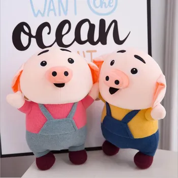 

Lovely Wearing Clothe Pig Short Plush Toy Stuffed Animal Pig Soft Plush Doll Children Birthday Christmas Gift
