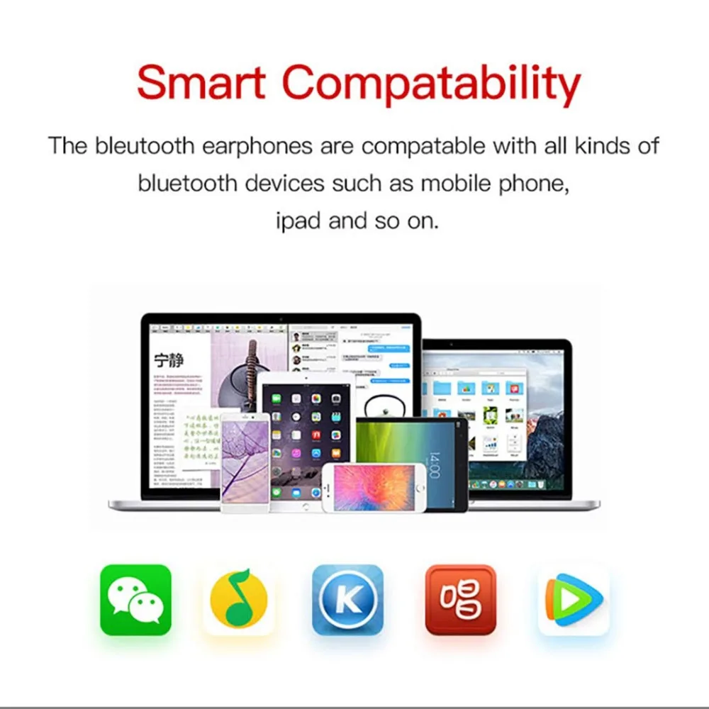 TWS Bluetooth Earphones Wireless Chargeable Earbuds Stereo Deep Bass With Mic TWS Earbuds For Smart Devices With Charging Box