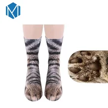 Милые унисекс Женские носки с 3D принтом лапы, носки с лого команды, длинные носки, мягкие повседневные хлопковые носки, Детские Носки с рисунком собаки, лошади, зебры, свиньи, кошки, лапы