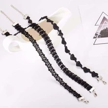 Бренд Черный Бархатный чокер Bijoux сексуальный готический кружева любовь сердце Чокеры ожерелье для женщин девочек подарок ювелирные изделия колье Femme