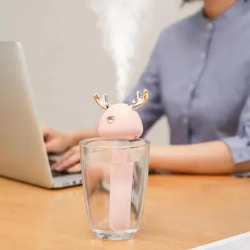 

40ml/h Deer Antler Ultrasonic Air Humidifier USB Essential Oil Diffuser