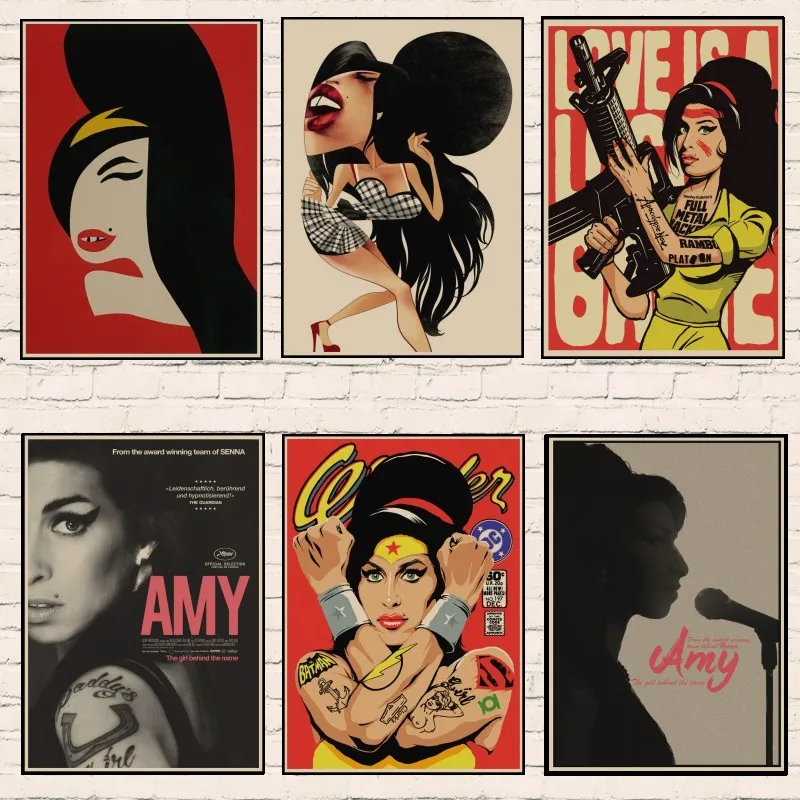 

Singer Amy Winehouse Music Classic Vintage Poster painting Decorative Wall Stickers Home Posters Art home bedroom Bar Decor A2