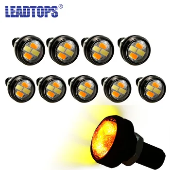 

LEADTOPS 10pcs 23mm Car styling LED DRL Eagle Eye Daytime Runing Lights Warning Fog Lights With Turning Signal Light 12V AUTO DJ