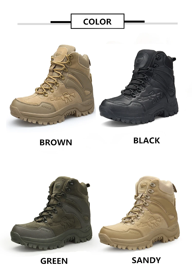 SERENE Brand Men's Boots Military boot Combat Mens Chukka Ankle Bot Tactical Big Size Army Bot Male Shoes Safety Motocycle Boots