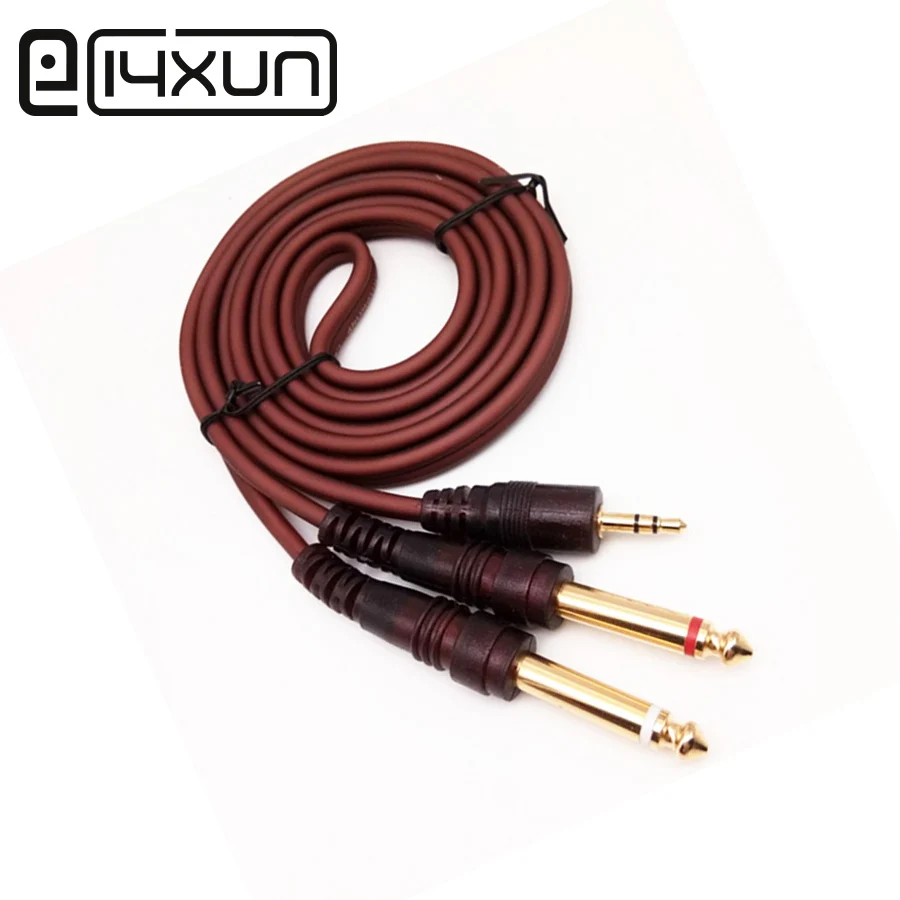 

1pcs 3.5mm 3 Pole Stereo Male Plug to 6.35mm Mono Plug 2 in 1 Audio Converter Adapter Connector For Microphone 1.5m