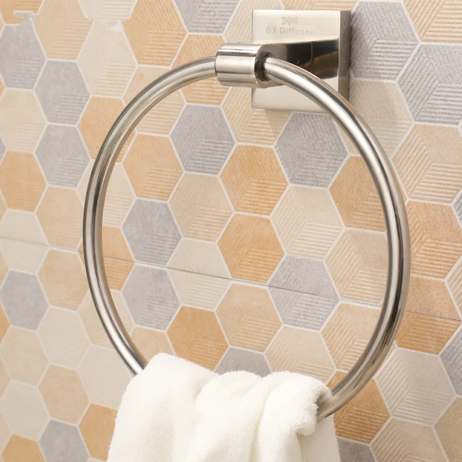 para cocina redondo acabado pulido Toallero de acero inoxidable para montar en la pared ba/ño