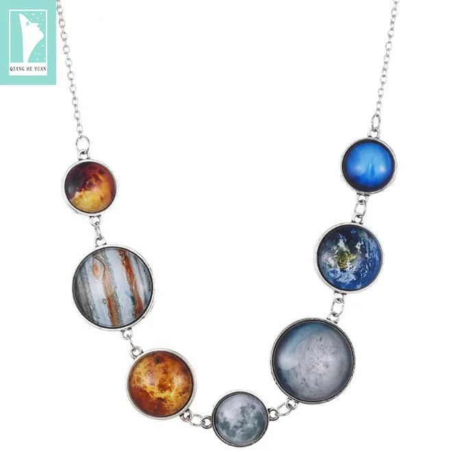 

Full Moon Necklace Double-Sided Planet Handmade Sun Moon Necklace Statement Space /Universe Necklace or Bracelet