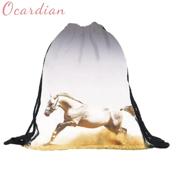 

Unisex Printing Drawstring Cool 3D Animal Felt Backpack Men's Backpack Crazy Horse Printing Bag for School Girls College Student