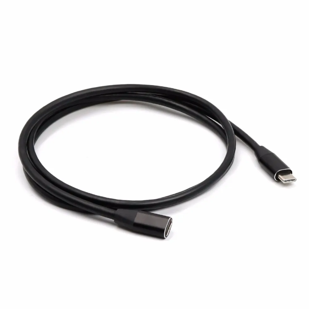

100cm Type C USB 3.1 Male to USB-C Female Extension Data Cable Extender Cord Black for PC TV