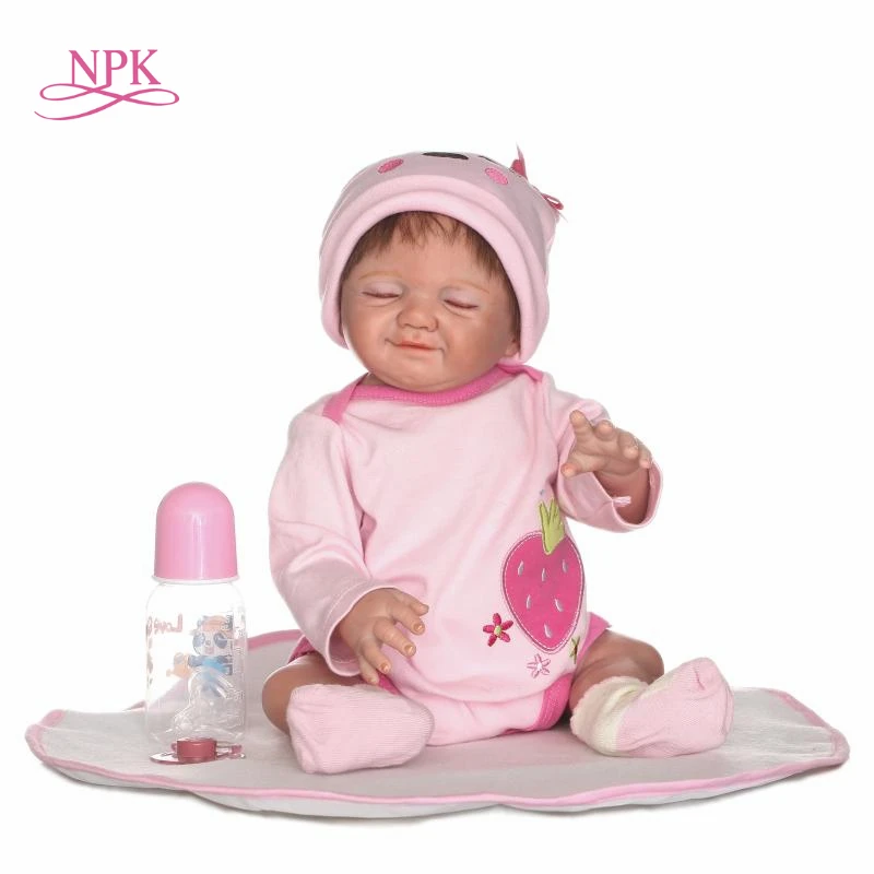 

NPK wholesale reborn baby doll with full vinyl body very cute girl gender doll soft gift for kids on Birthday