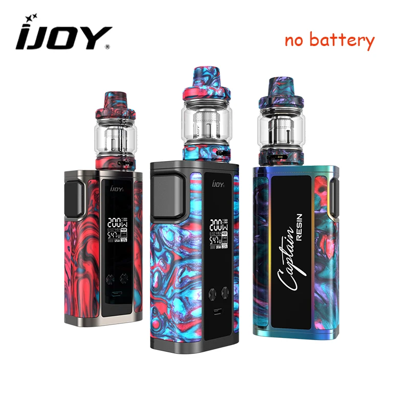 

Original IJOY CAPTAIN RESIN KIT 6000Mah 200W CAPTAIN RESIN Electronic Cigarette MOD with top filling 4.5ML/6ML Tank
