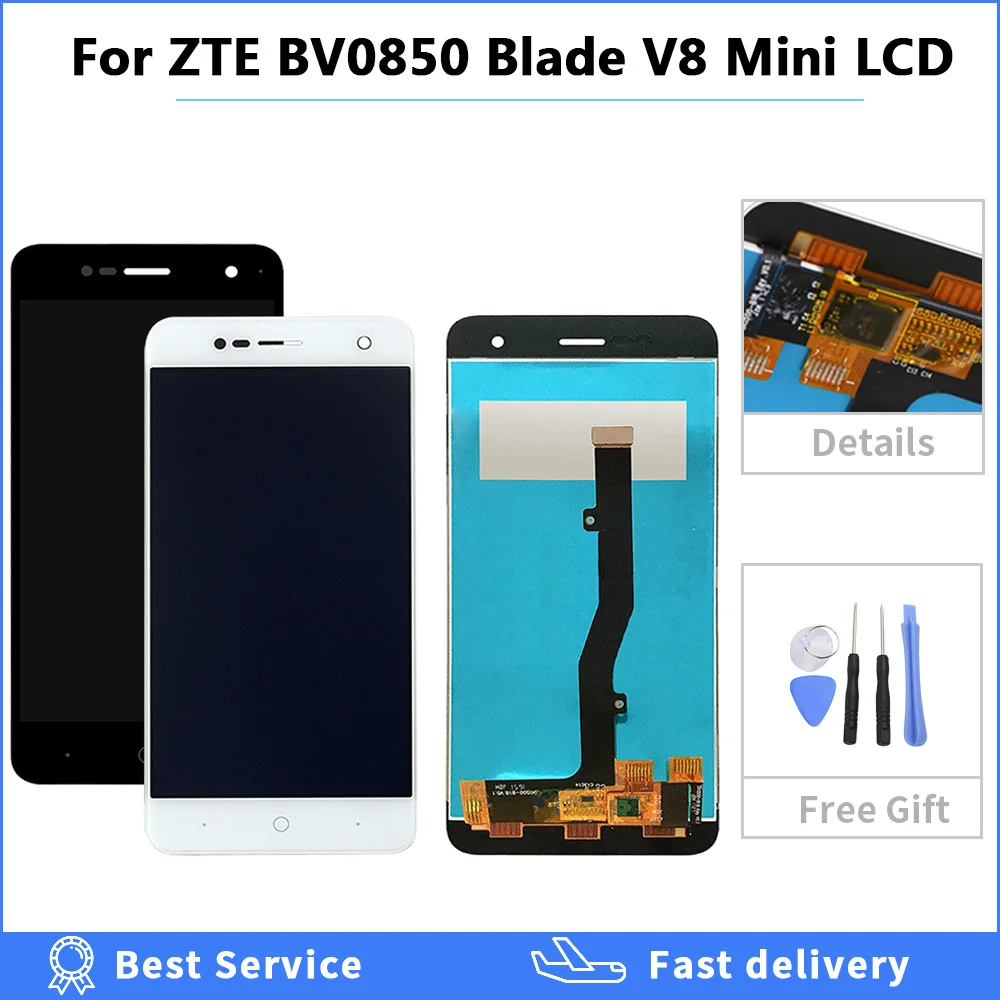 

5.0'' New For ZTE BV0850 Blade V8 Mini LCD DIsplay Touch Screen Digitizer Assembly Replacement for ZTE Blade V8 Min display tool