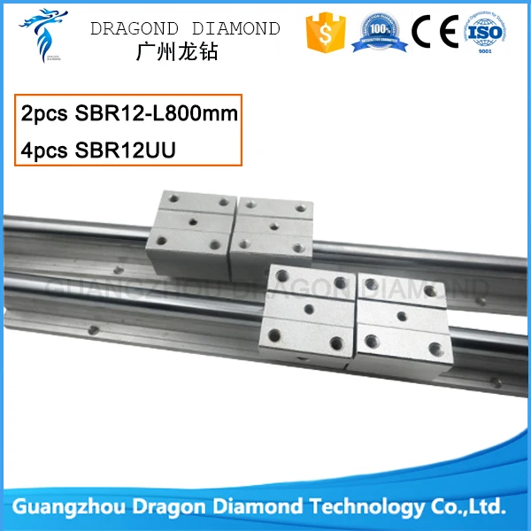 

cnc router machine parts 2pcs SBR12 -800mm linear rails shaft support +4pcs SBR12UU blocks For CNC DIY