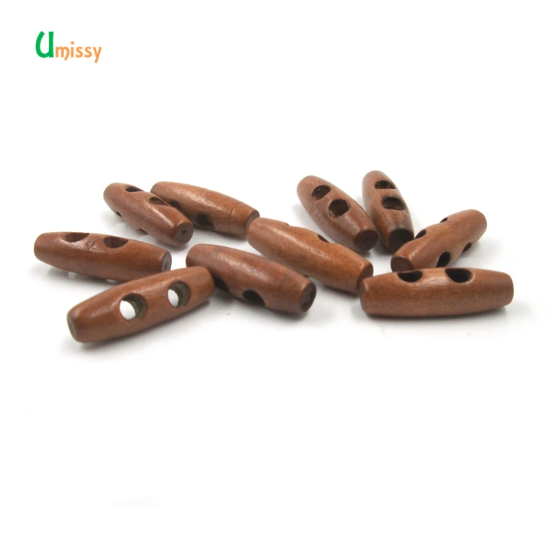 

30pcs Wooden Buttons 2 Holes Sewing Horn Toggle Buttons For Clothing Accessories Craft DIY Scrapbooking 30mm