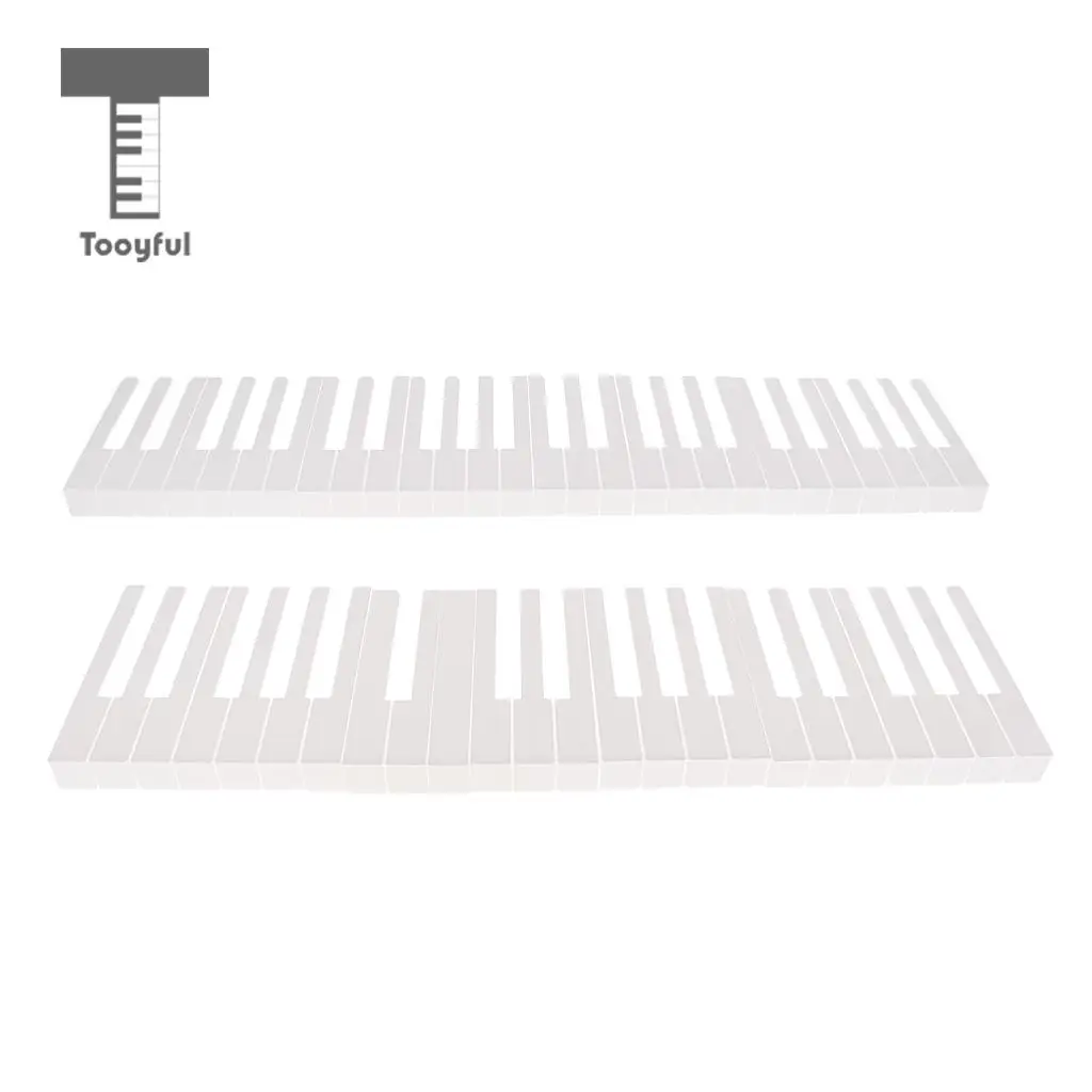 Tooyful 1 Set 52 Keys Piano Keytops Keyboard Replacement Key Top with Glossy Finish Piano DIY Accessory Maintenance Kit