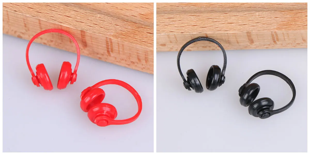 2Pcs112DollhouseMiniaturesPlasticWirelessEarphoneHeadphoneDoll
