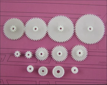 

13pcs/lot Common Plastic Axis Transmission Single Crown Tooth Worm Gear Set DIY Toy Parts Free Shipping Russia