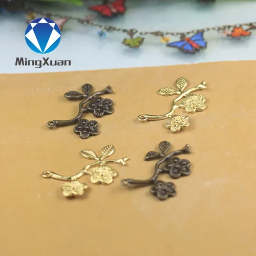MINGXUAN 50 шт./лот 29 мм посеребренные подвески в виде цветочных листьев DIY винтажное