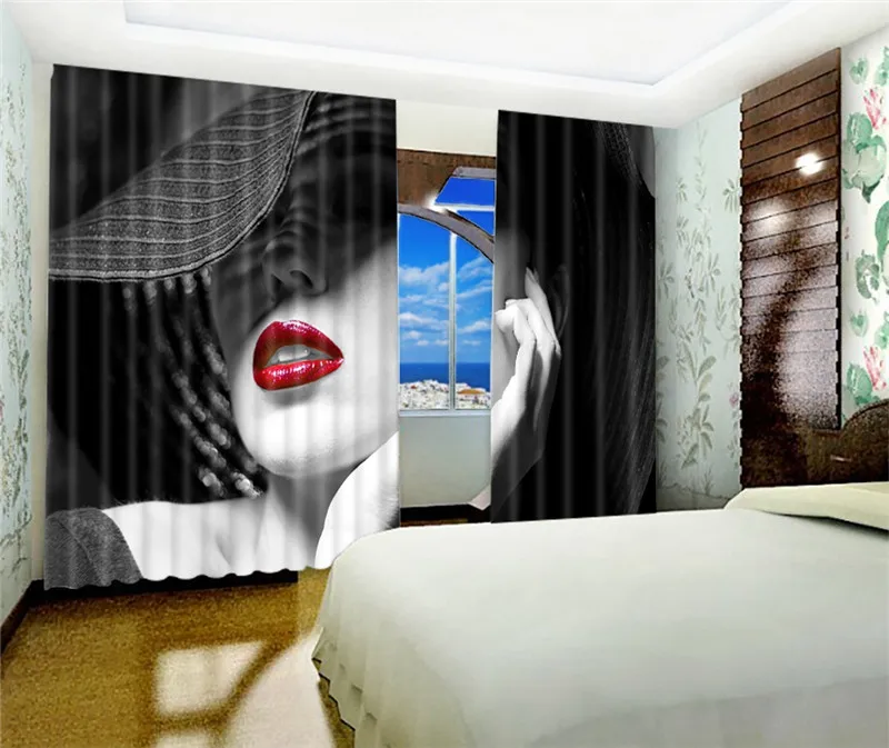 Сексуальные женские окна затемненные 3D шторы набор для спальни гостиной офиса отеля дома стены декоративные драпированные гобелены